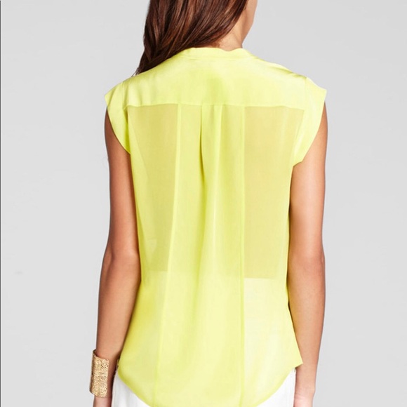 BCBG MAXAZRIA Light Yellow Blouse Addison Silk - Picture 2 of 2